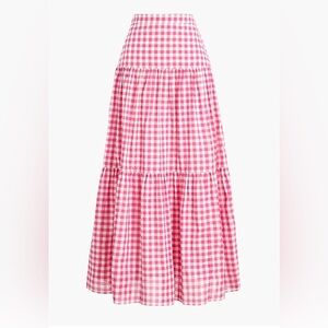 J. Crew Factory Pink Checkered A-Line Skirt